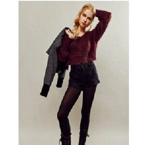Free People Olivia Pullover Burgundy Sweater Size Medium